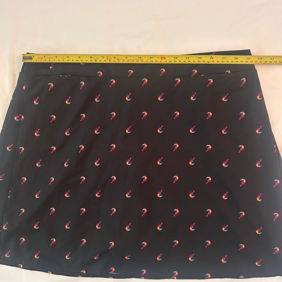 Croft & Barrow Plus Size XXL Skorts Skirt with shorts under Black w Pink Parrots - Picture 5 of 9